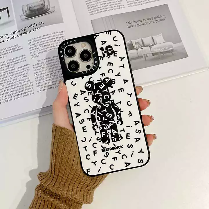 かわいいレディースキラキラベアブリック風iphone17ケースブランドbearbrickスマホケース