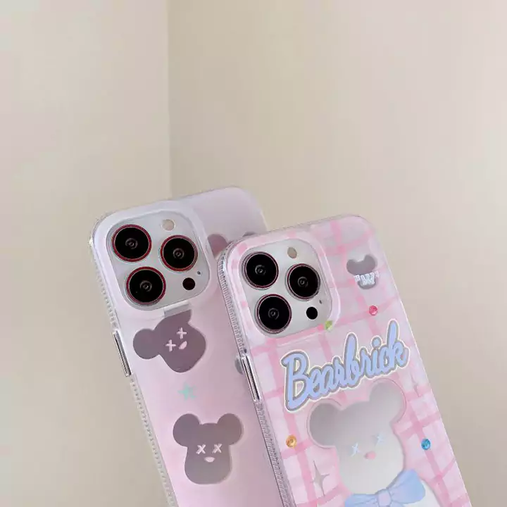 面白いカップル耐衝撃ベアブリック風iphone16ケースブランドbearbrickスマホケース