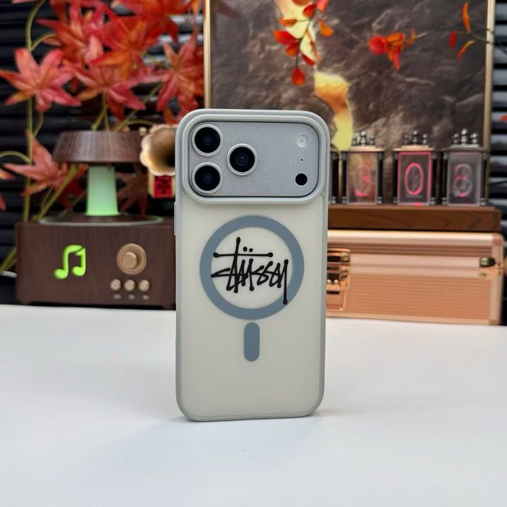 シンプル大人防塵ステューシー風iphone17proケースブランドstussyスマホケース