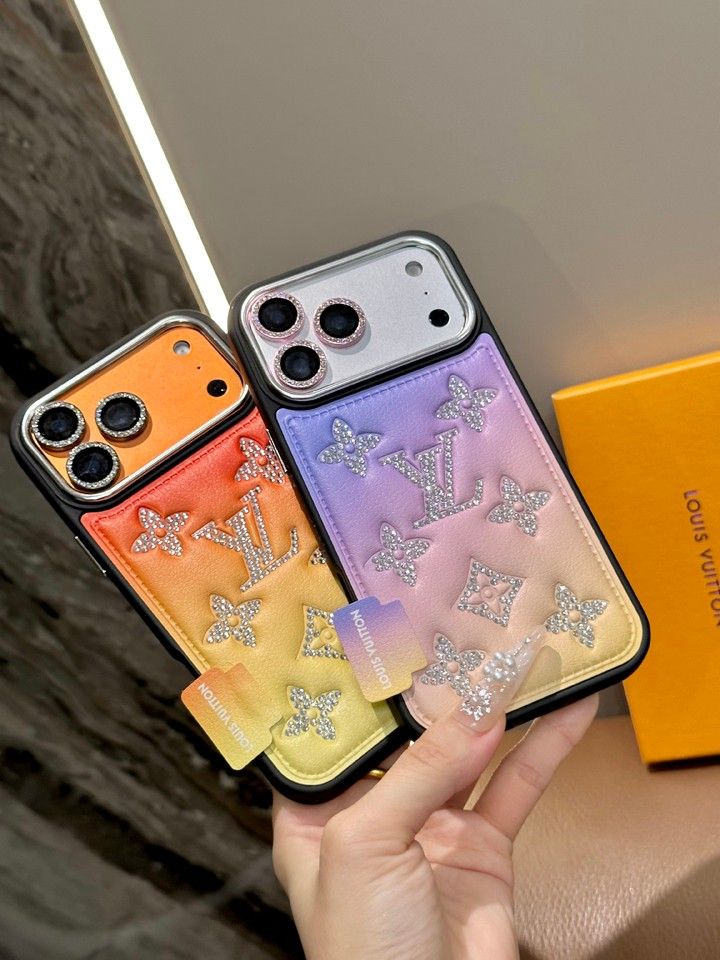 かわいいレディースキラキラルイヴィトン風iphone17ケースブランドLVスマホケース