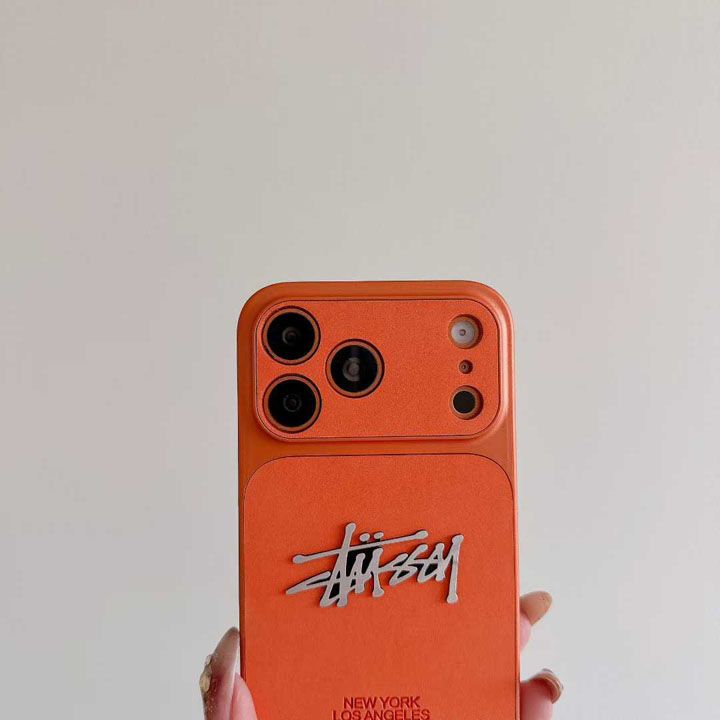かわいいレディースキラキラステューシー風iphone17proケースブランドstussyスマホケース