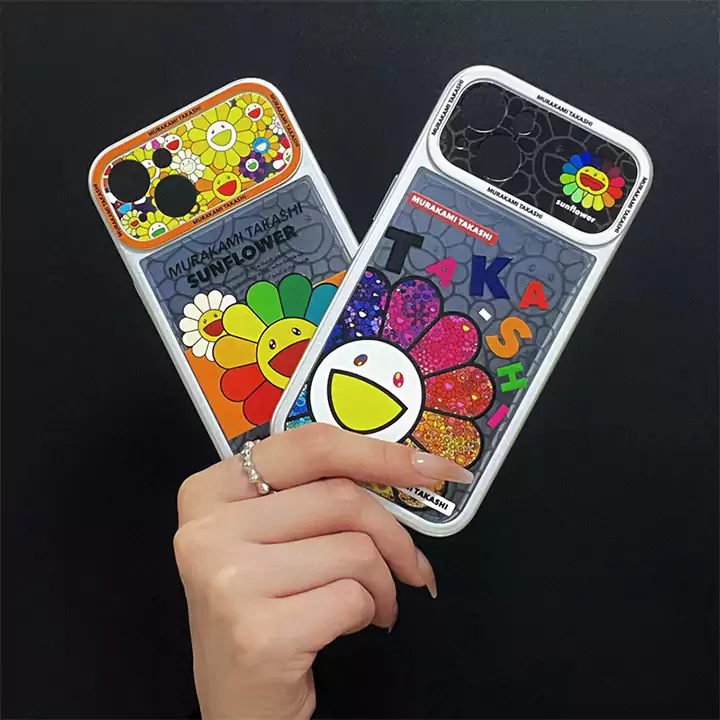 シンプル大人防塵カイカイキキ風iphone17proケースブランドMurakamiSunflowerスマホケース