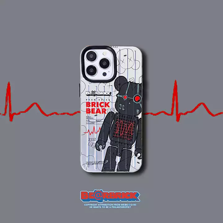 かわいいレディースキラキラベアブリック風iphone18proケースブランドbearbrickスマホケース