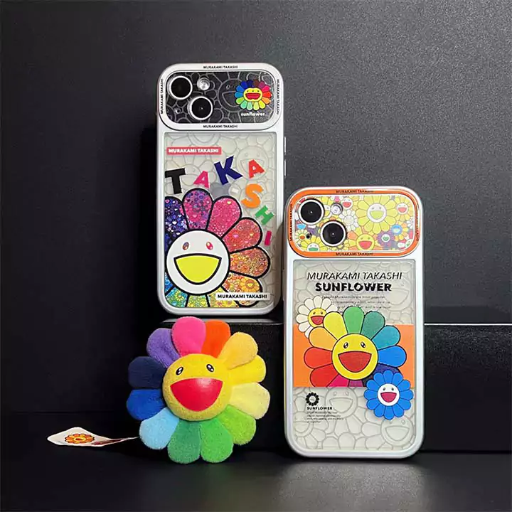 カイカイキキ風ストリート芸能人覗き見防止iphone18ケースブランドMurakamiSunflowerスマホケース