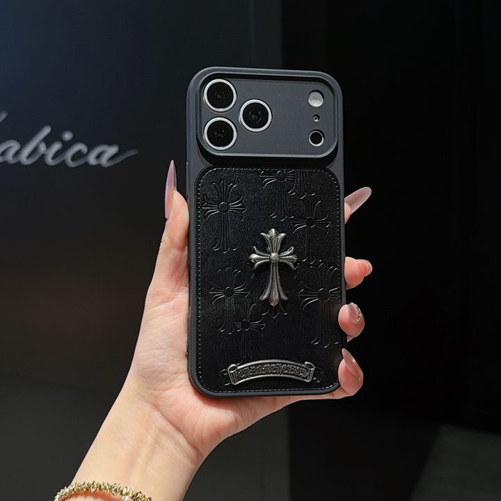 クロームハーツ風アウトドア高校生軽量iphone17promaxケースブランドCHスマホケース