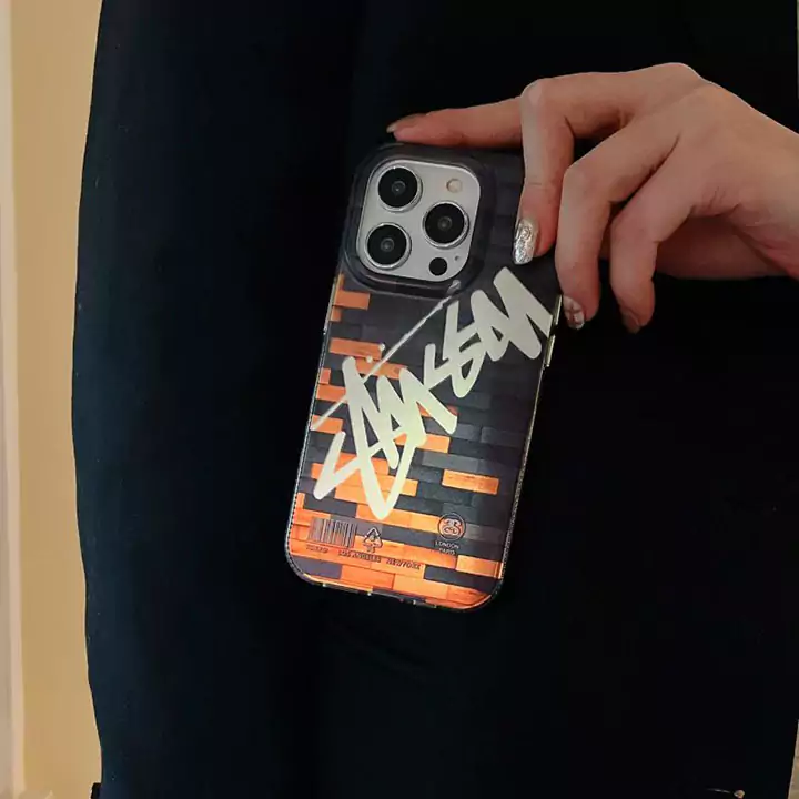 iphone15 ステューシー ハイブランド スマホケース かわいい 女子 アンチグレア