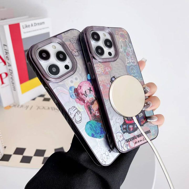 カウズ風可愛いレディース傷防止iphone17promaxケースブランドkawsスマホケース