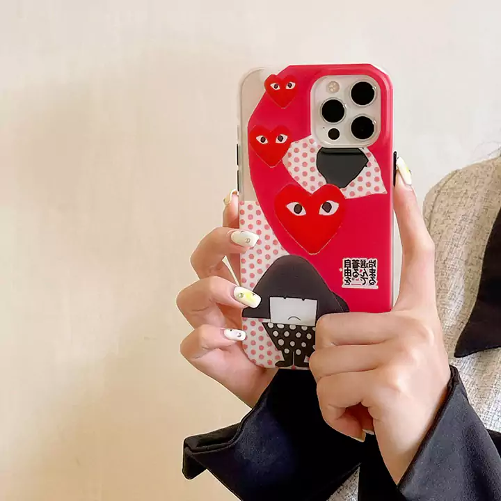 かわいいレディースキラキラコムデギャルソン風iphone17ケースブランドCDGスマホケース