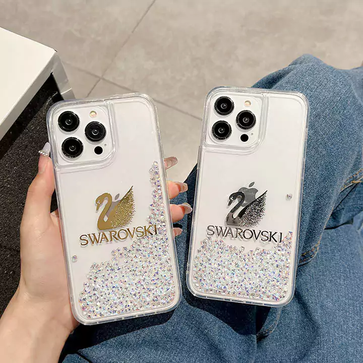 シンプル大人防塵スワロフスキー風iphone17proケースブランドSwarovskiスマホケース