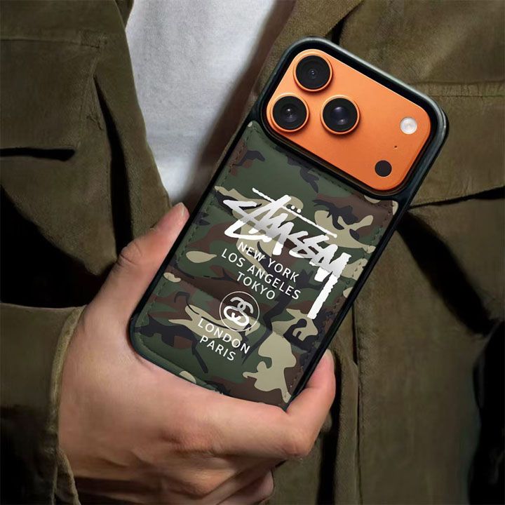 おしゃれな芸能人耐衝撃ステューシー風iphone17proケースブランドstussyスマホケース