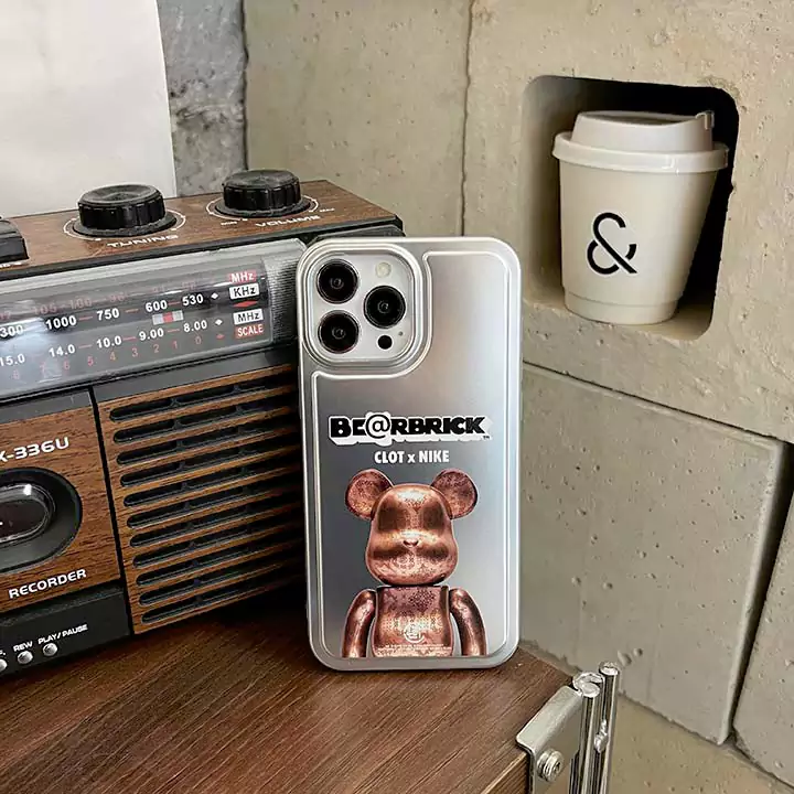 かわいいレディースキラキラベアブリック風iphone17ケースブランドbearbrickスマホケース