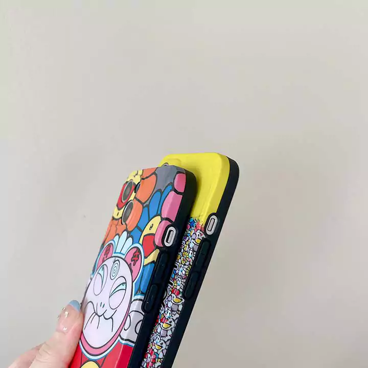 面白いカップル耐衝撃カイカイキキ風iphone16ケースブランドMurakamiSunflowerスマホケース