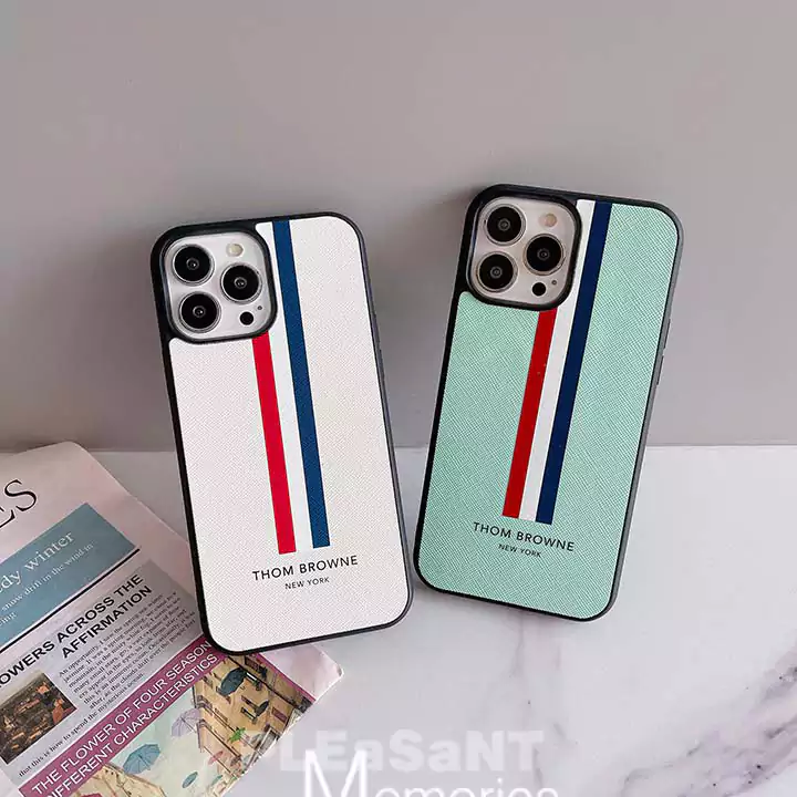 かわいいレディースキラキラThomBrowne風iphone18proケースブランドスマホケース