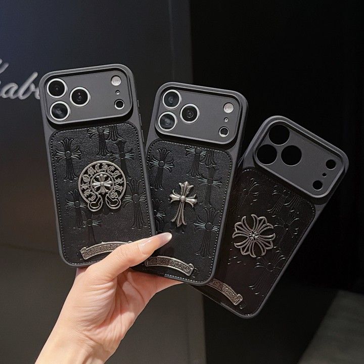 かわいいレディースキラキラクロームハーツ風iphone18proケースブランドCHスマホケース