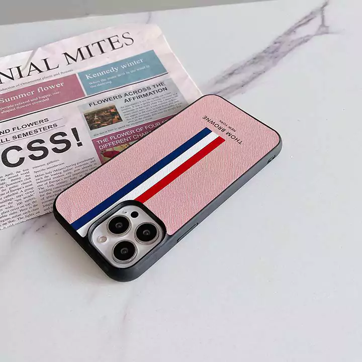 ThomBrowne風かっこいいメンズ薄型iphone17ケースブランドスマホケース