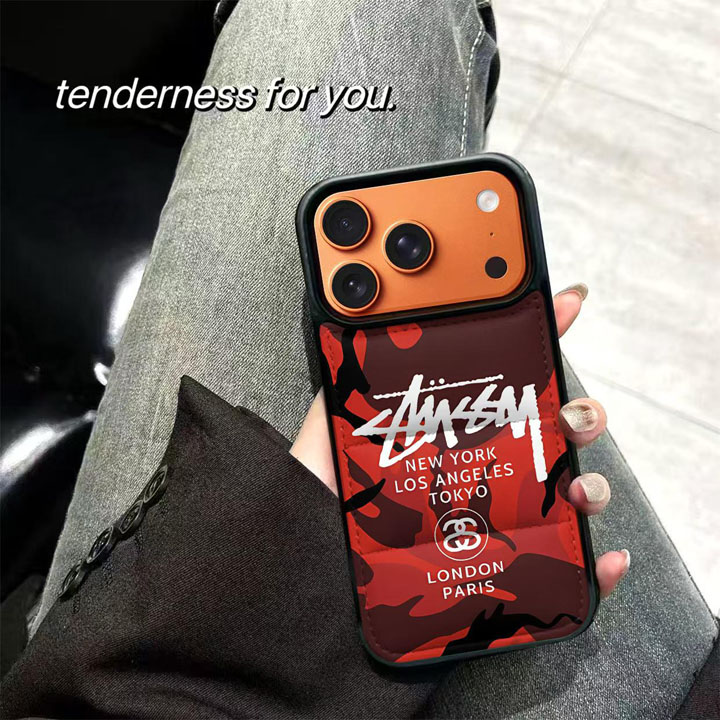 ステューシー風面白い芸能人多機能iphone15ケースブランドstussyスマホケース
