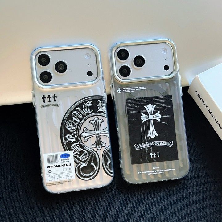 かわいいレディースキラキラクロームハーツ風iphone18proケースブランドCHスマホケース