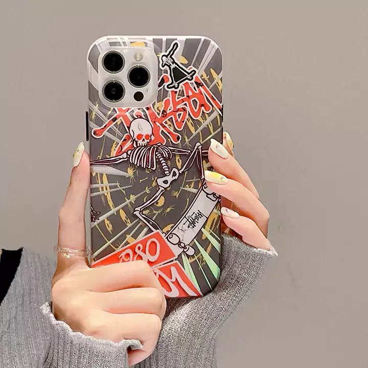 iphone15 ケース ステューシー ハイブランド スマホケース 面白い 高校生 覗き見防止