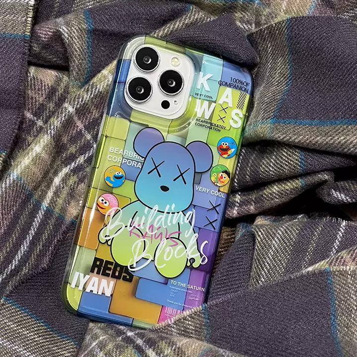 かわいいレディースキラキラベアブリック風iphone17ケースブランドbearbrickスマホケース