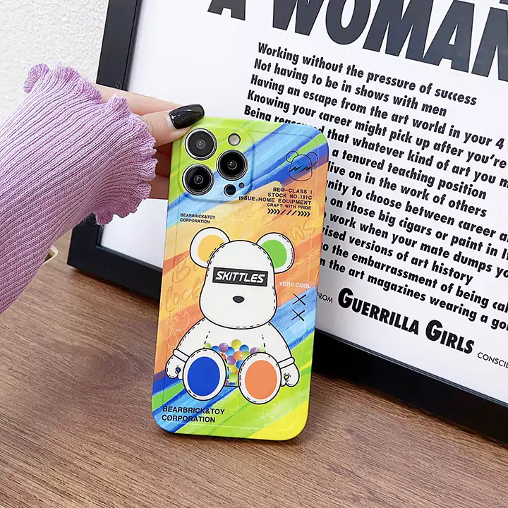 かわいいレディースキラキラベアブリック風iphone17ケースブランドbearbrickスマホケース