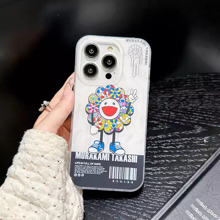 シンプル大人防塵カイカイキキ風iphone17proケースブランドMurakamiSunflowerスマホケース