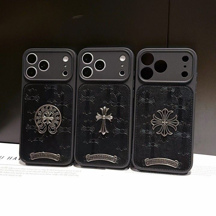 クロームハーツ風ストリート芸能人覗き見防止iphone18ケースブランドCHスマホケース
