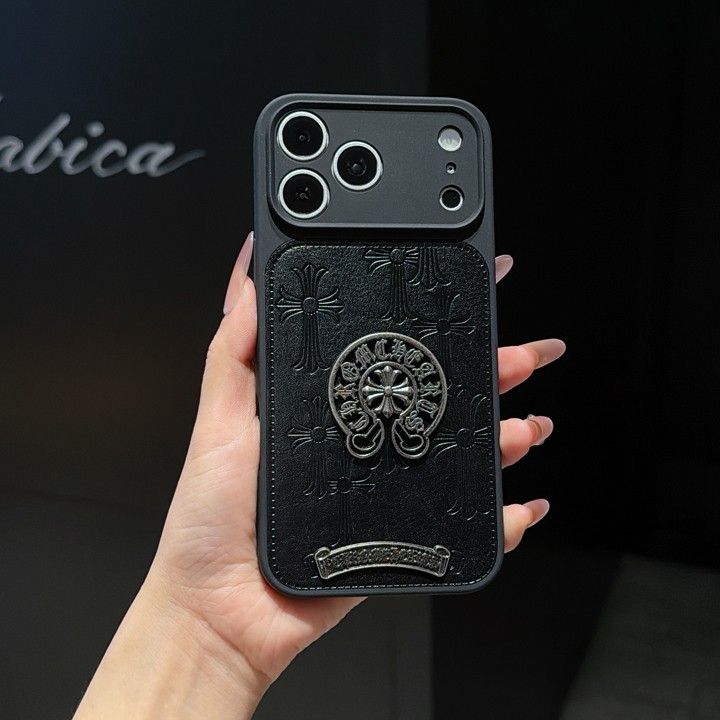 クロームハーツ風かっこいいメンズ薄型iphone17ケースブランドCHスマホケース