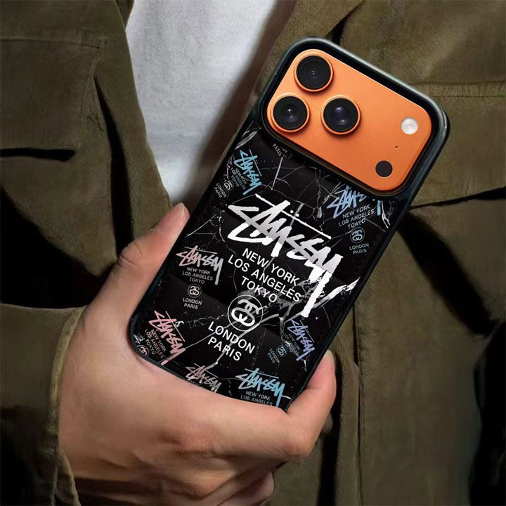 ステューシー風シンプル大人傷防止iphone18proケースブランドstussyスマホケース