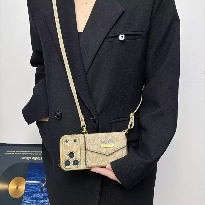 コーチ風おしゃれ芸能人衝撃吸収iphone15ケースブランドCoachスマホケース