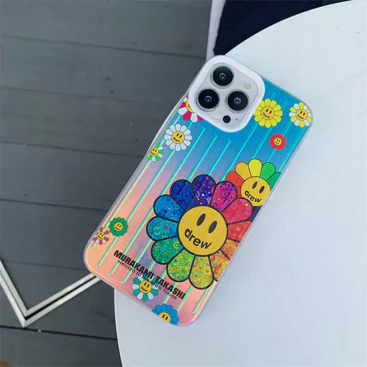 カイカイキキ風かっこいいメンズ薄型iphone18proケースブランドMurakamiSunflowerスマホケース