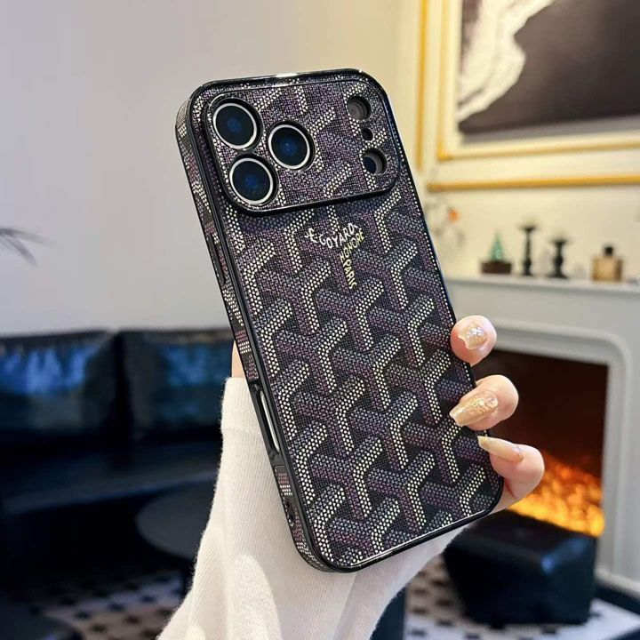 ゴヤール風かっこいいメンズ薄型iphone17promaxケースブランドgoyardスマホケース