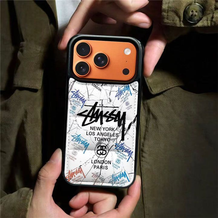 かっこいいメンズ薄型ステューシー風iphone17proケースブランドstussyスマホケース