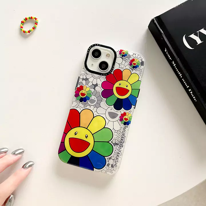 シンプル大人防塵カイカイキキ風iphone17proケースブランドMurakamiSunflowerスマホケース