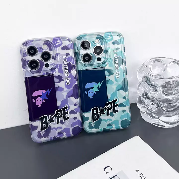 かわいいレディースキラキラエイプ風iphone18proケースブランドBapeスマホケース