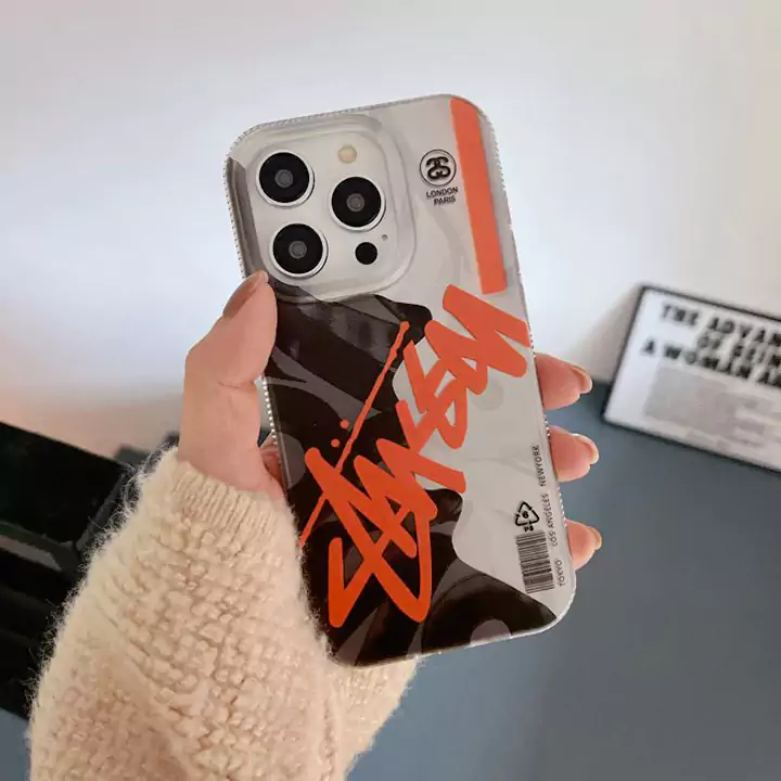 iphone14 ステューシー ハイブランド スマホケース 面白い 高校生 覗き見防止