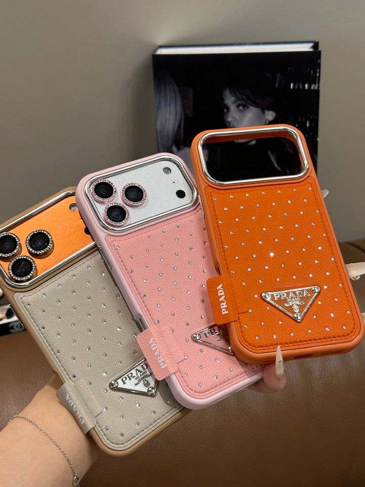 かわいいレディースキラキラプラダ風iphone18proケースブランドPRADAスマホケース