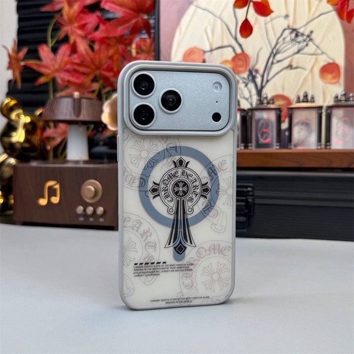 かわいいレディースキラキラクロームハーツ風iphone18proケースブランドCHスマホケース