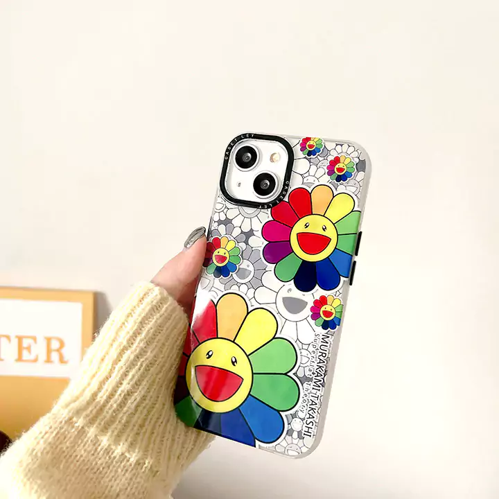 カイカイキキ風おしゃれ芸能人衝撃吸収iphone15ケースブランドMurakamiSunflowerスマホケース