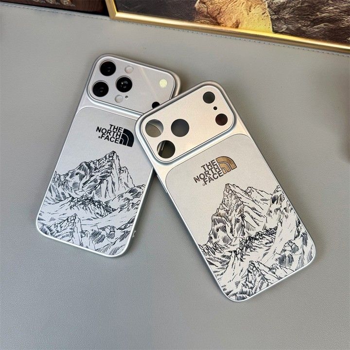 ノースフェイス風面白い高校生傷防止iphone17promaxケースブランドthenorthfaceスマホケース