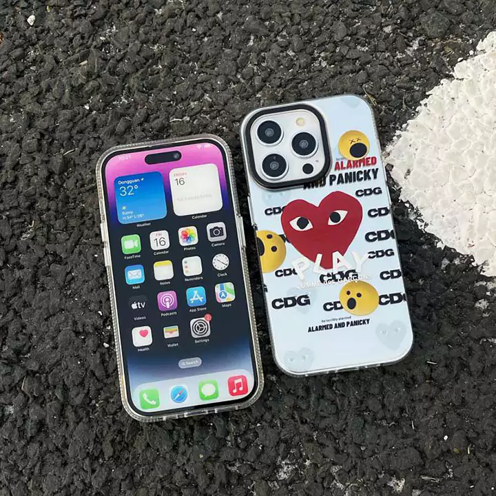 コムデギャルソン風かっこいいメンズ薄型iphone17ケースブランドCDGスマホケース