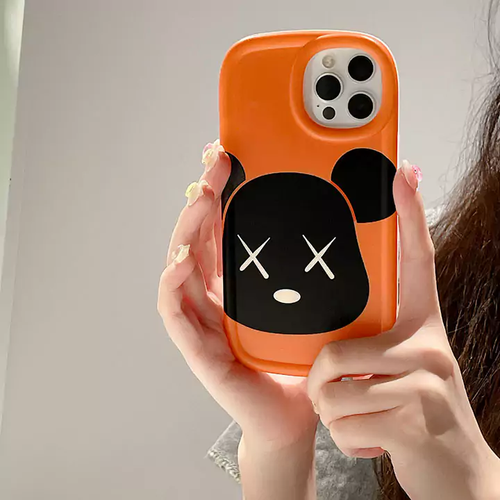 かわいいレディースキラキラベアブリック風iphone18proケースブランドbearbrickスマホケース