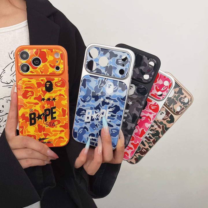 BAPE風安いレディース新作iphone16promaxケースブランドスマホケース