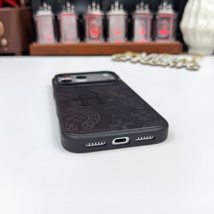 iphone15 ケース Chrome Heart風 シンプル 安い