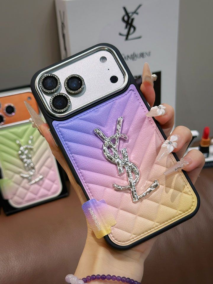 イヴサンローラン風かっこいいメンズ薄型iphone17ケースブランドYSLスマホケース