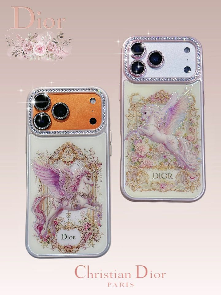 かわいいレディースキラキラディオール風iphone18proケースブランドDIORスマホケース