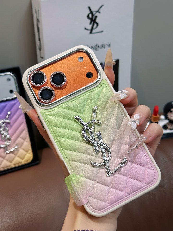 イヴサンローラン風面白い高校生傷防止iphone17promaxケースブランドYSLスマホケース