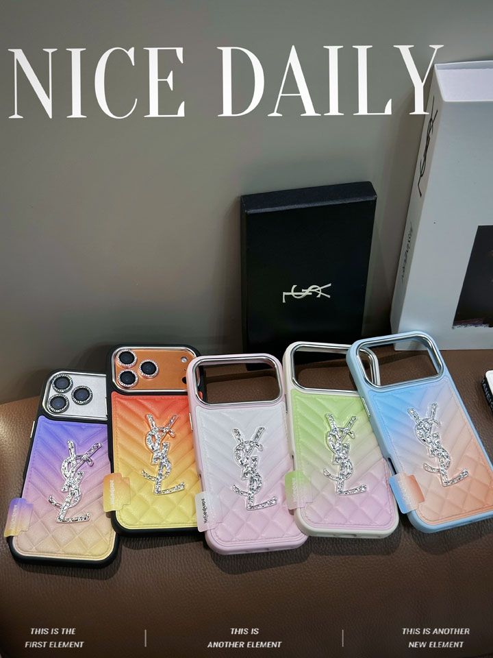 かわいいレディースキラキラインサンローラン風iphone18proケースブランドYSLスマホケース