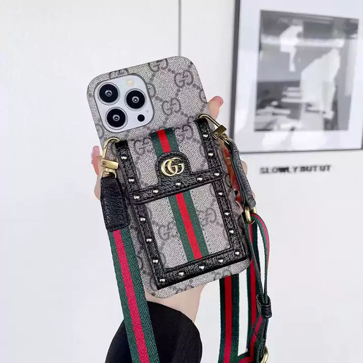 iphone 17pro ケース グッチ風 カード入れ ショルダー かっこいい メンズ