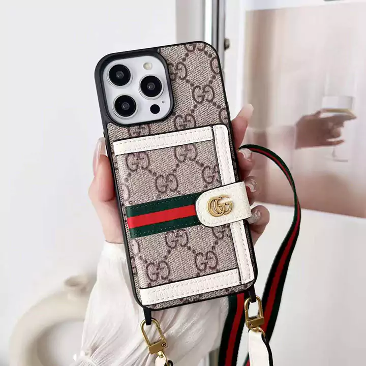 iphone15 pro ケース グッチ風 カード入れ ショルダー 人気 高校生