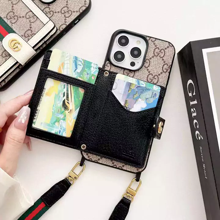 iphone17 ケース グッチ風 カード入れ ショルダー シンプル 芸能人